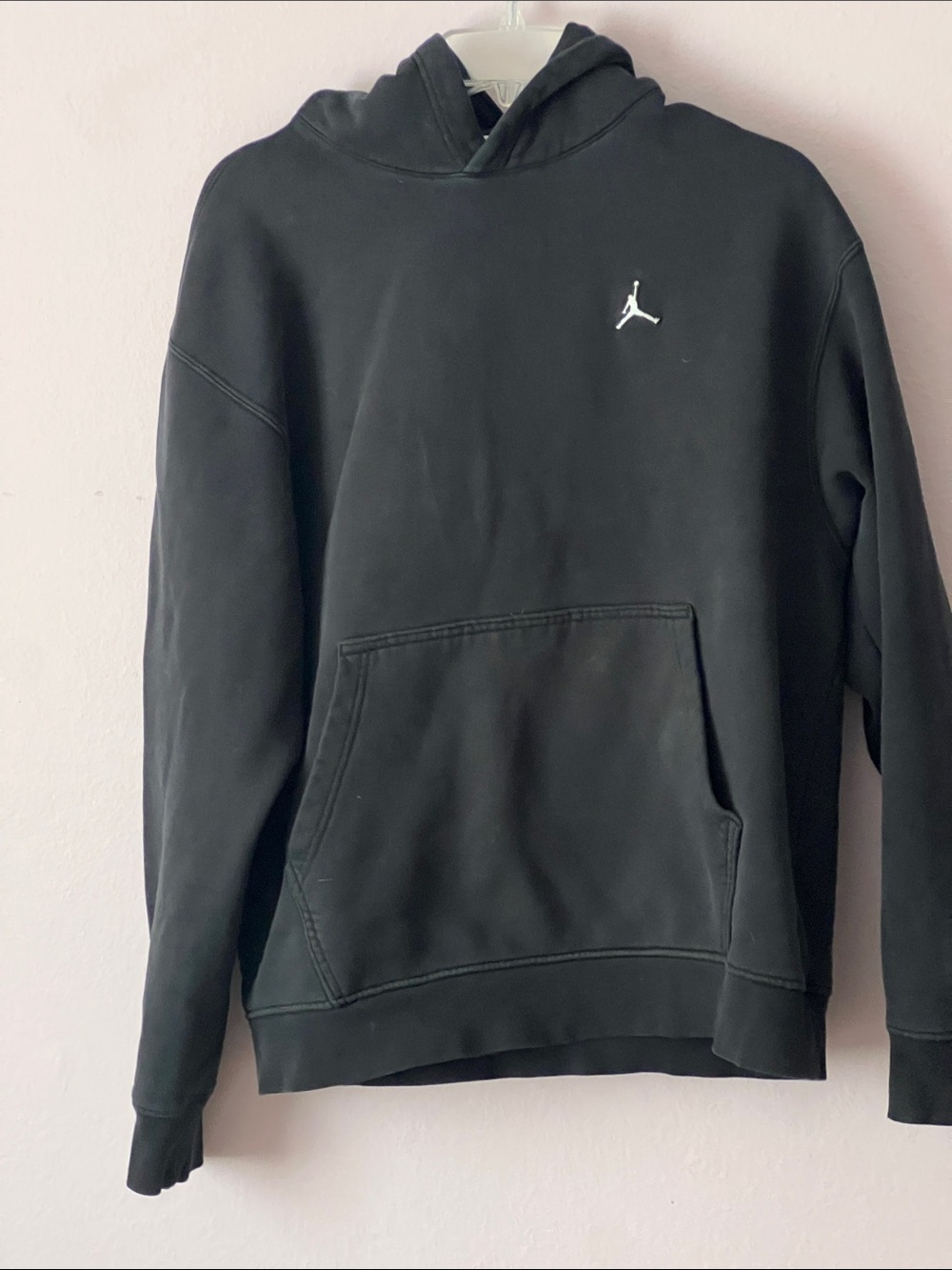 Jordan Black Crewneck Hooded Sweatshirt with White Jumpman